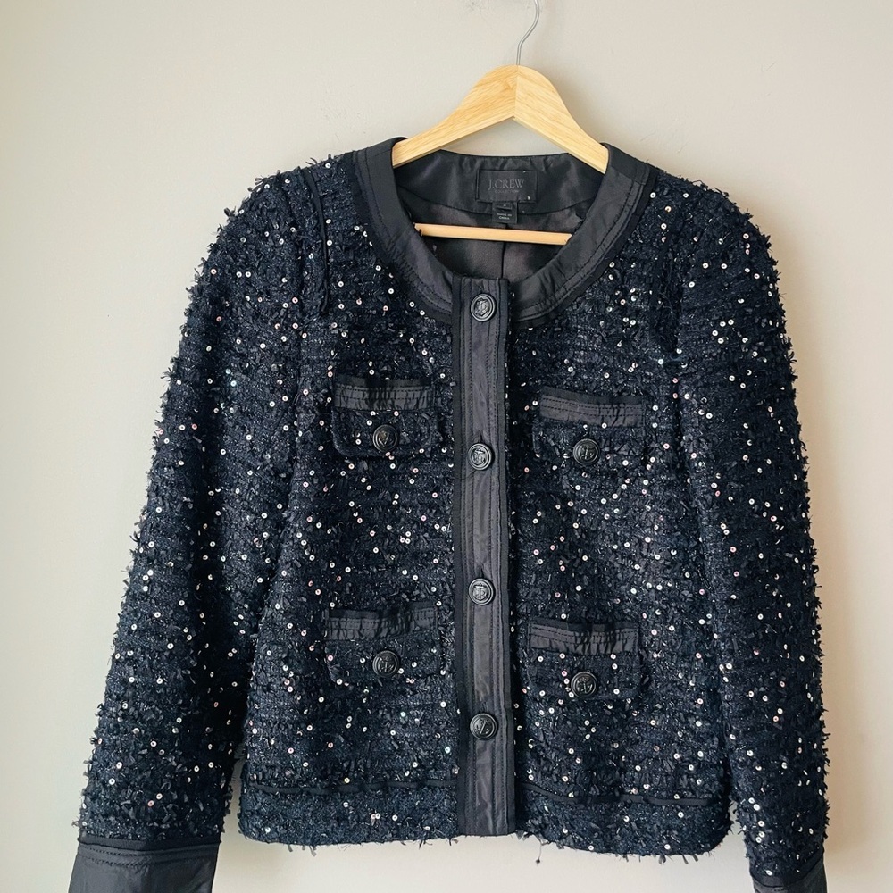J. Crew Collection Isabelle Lady Tweed Sequin Blazer Blogger Fav